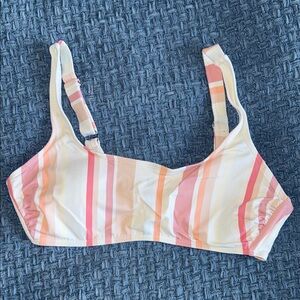 Xhiliration Striped Bikini Top